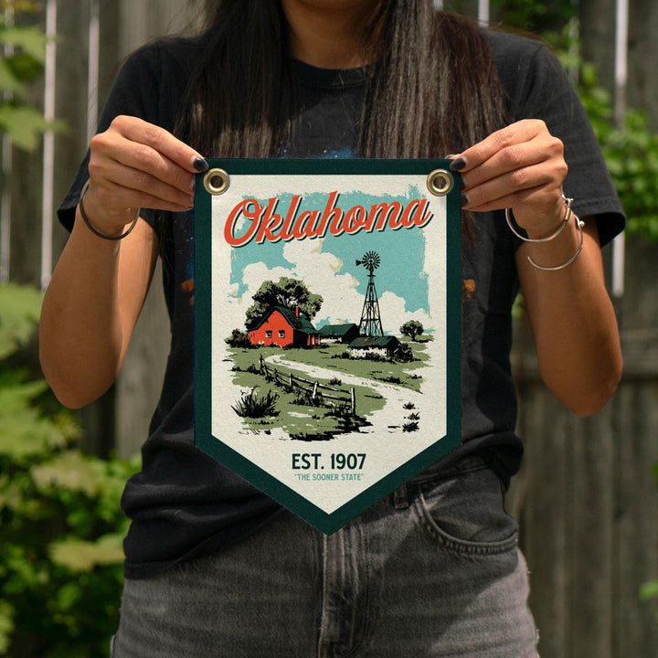 Oklahoma Felt Camp Flag