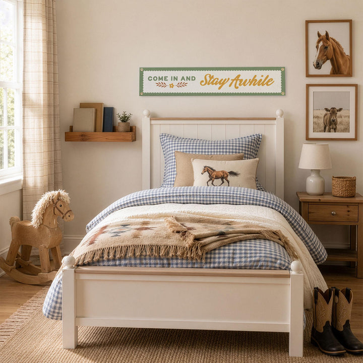 Come In and Stay Awhile Felt Banner