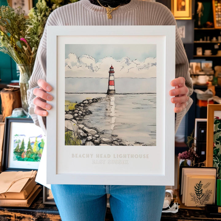 Beachy Head Lighthouse, East Sussex UK Print