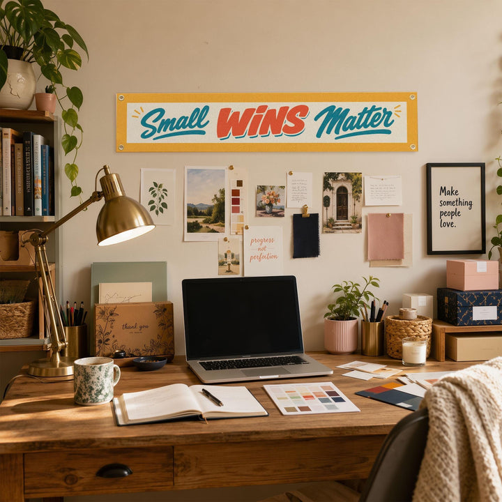 Small Wins Matter Felt Banner