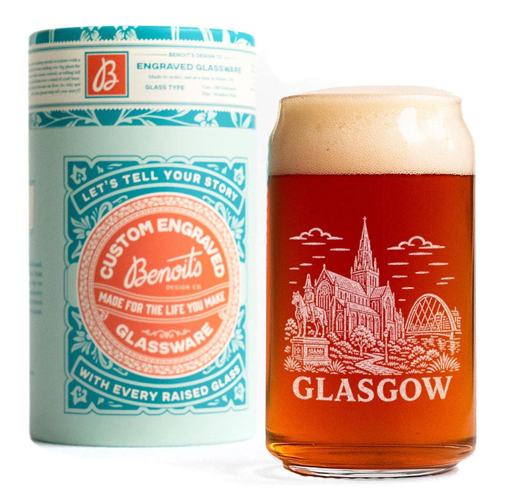 Glasgow Scotland Engraved Glass