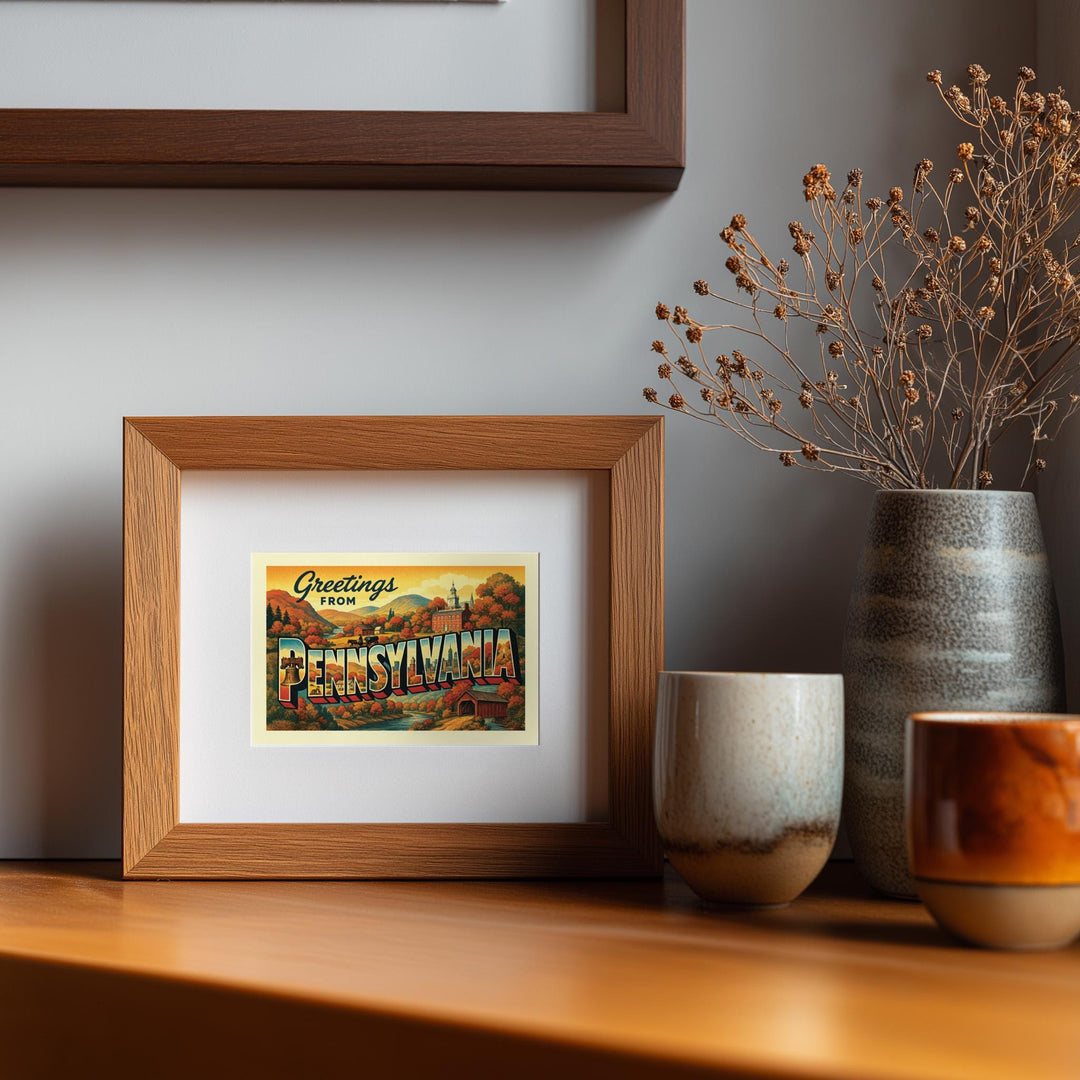 Pennsylvania Postcard Art Print