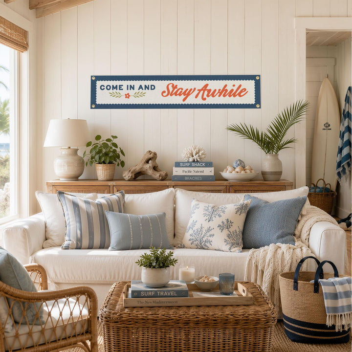 Come In and Stay Awhile Felt Banner
