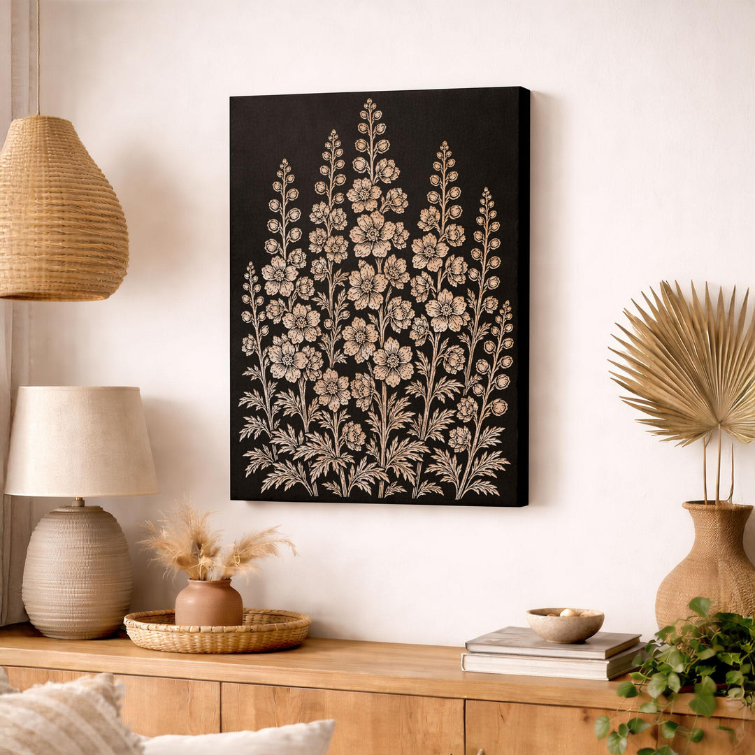 Delphinium Engraved Birch Art Panel