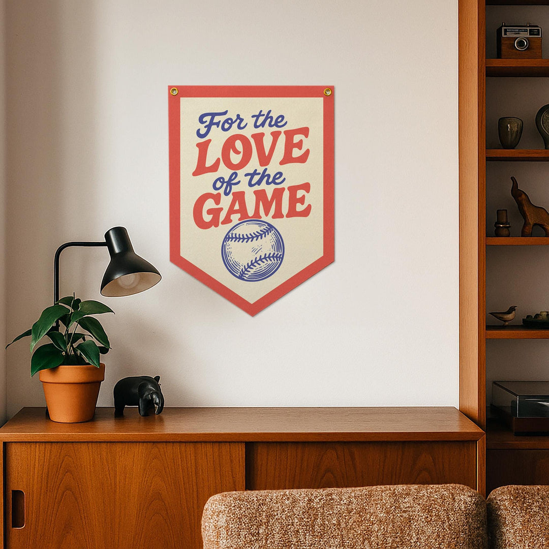 For the Love of the Game Baseball Softball Felt Camp Flag