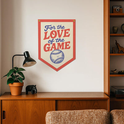 For the Love of the Game Baseball Softball Felt Camp Flag