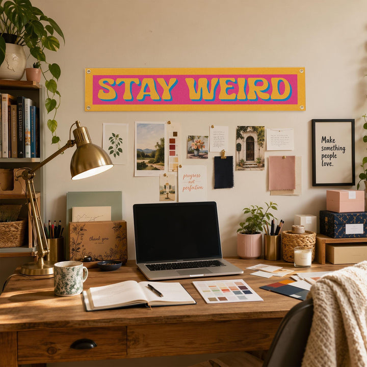 Stay Weird Felt Banner