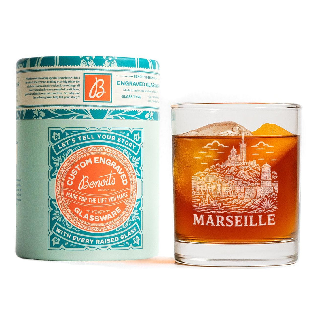 Marseille France Engraved Glass
