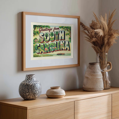 South Carolina Postcard Art Print