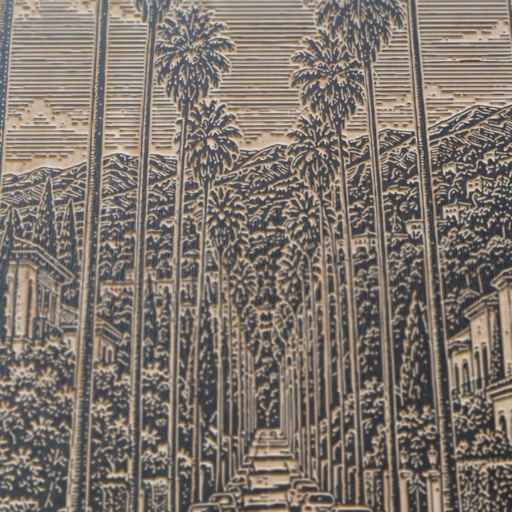 Beverly Hills Palm Avenue Engraved Birch Art Panel