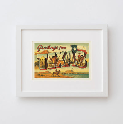 Texas Postcard Art Print