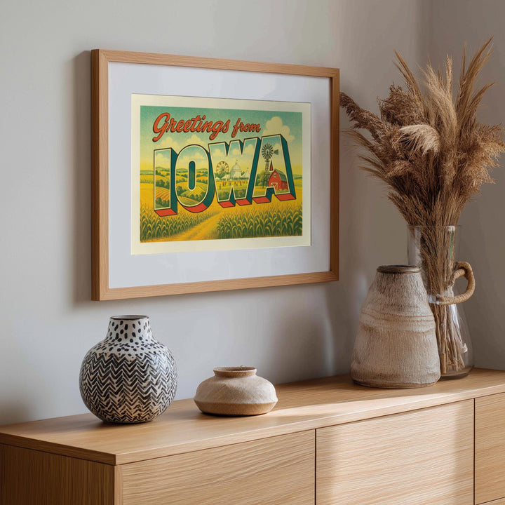 Iowa Postcard Art Print
