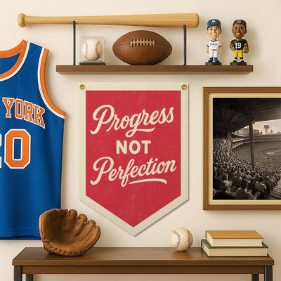 Progress Not Perfection Felt Camp Flag