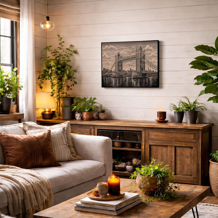 Tower Bridge London Engraved Birch Art Panel
