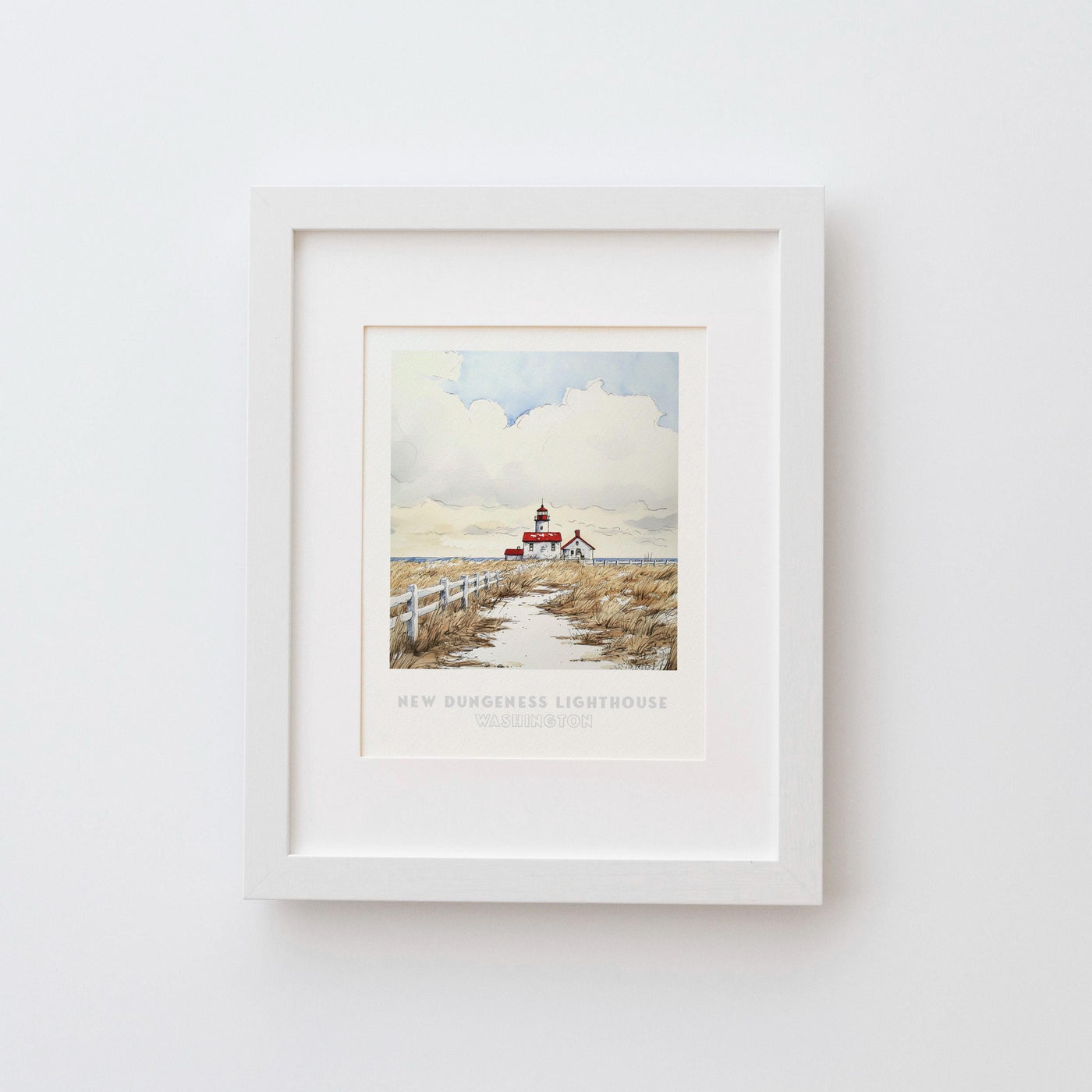 New Dungeness Lighthouse Washington Wall Art Print