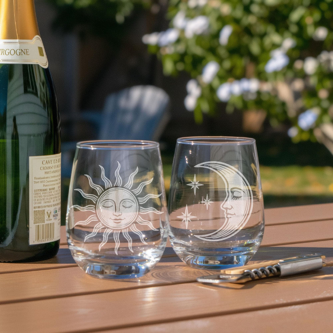 Vintage Sun &amp; Moon Face Glasses (Set of 2)