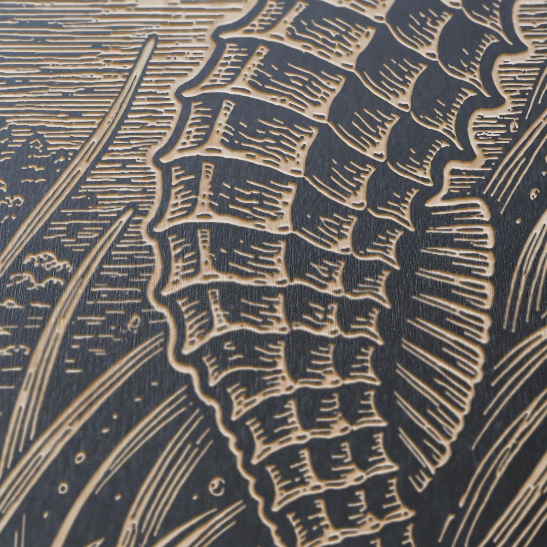 Seahorse Amid Sea Grasses Engraved Birch Art Panel
