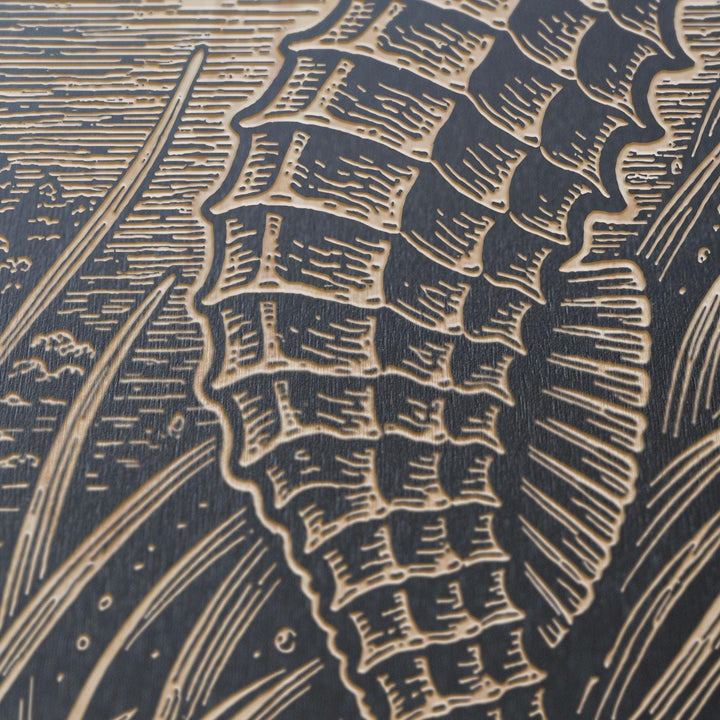 Seahorse Amid Sea Grasses Engraved Birch Art Panel