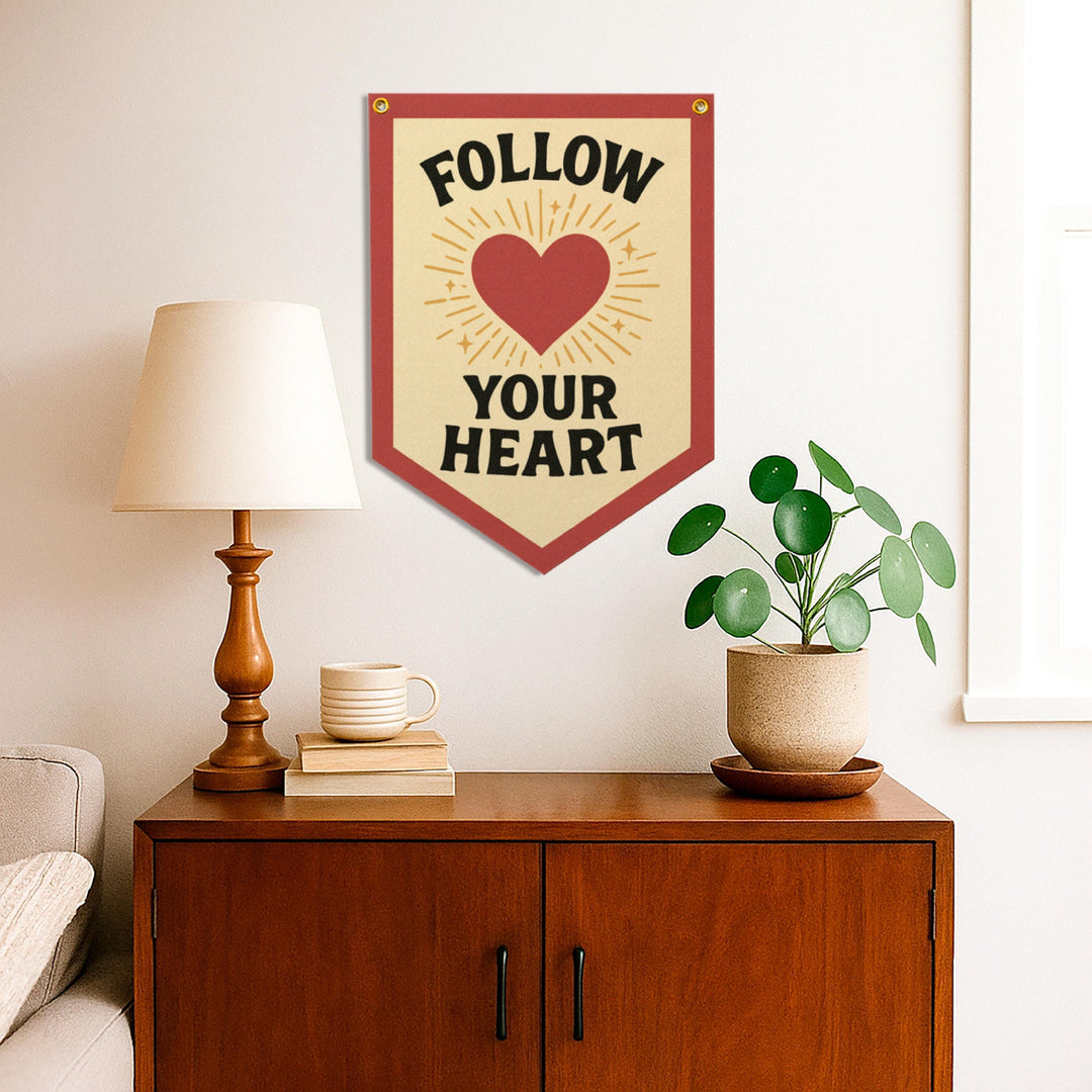 Follow Your Heart Felt Camp Flag