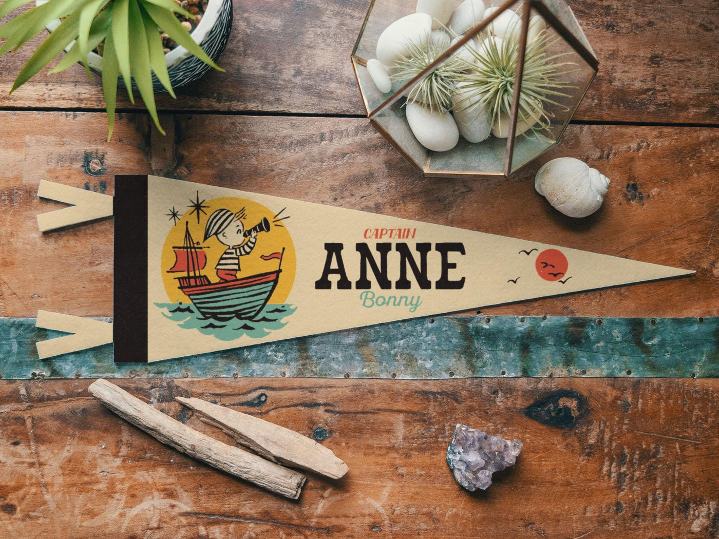 Custom Name Sign Felt Captain Pennant