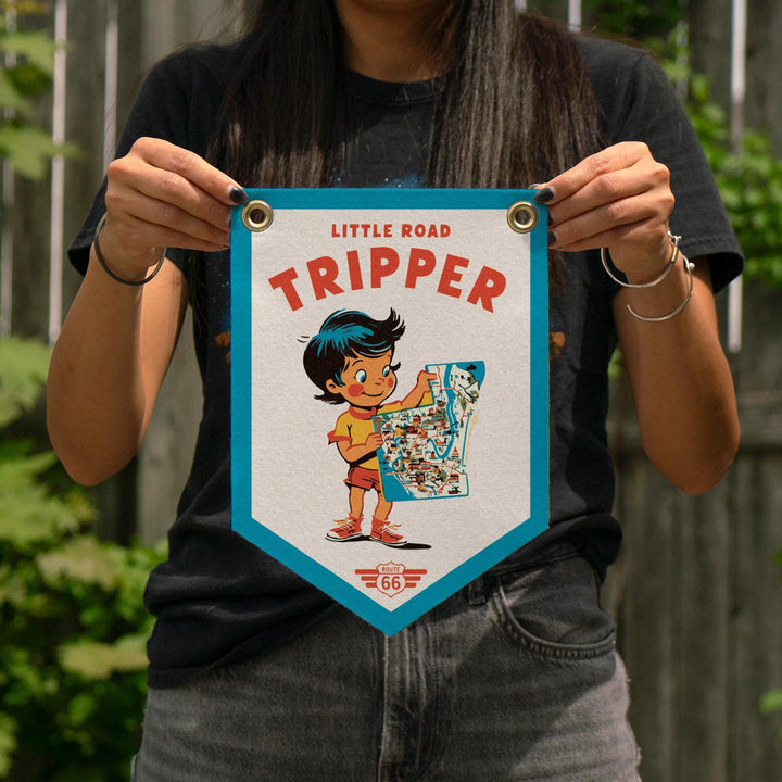 Little Road Tripper Route 66 Felt Camp Flag