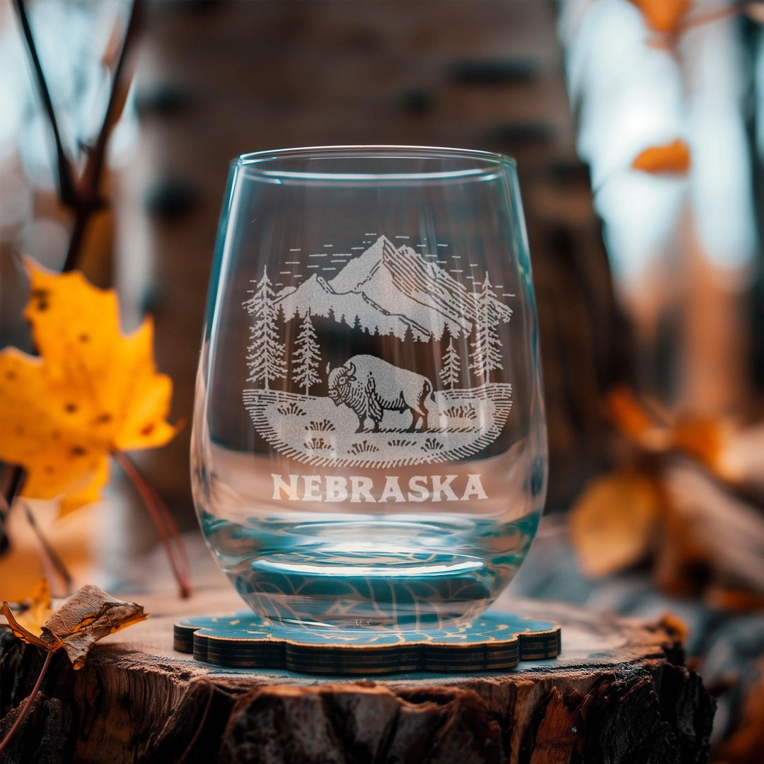 Nebraska State Bison Glasses