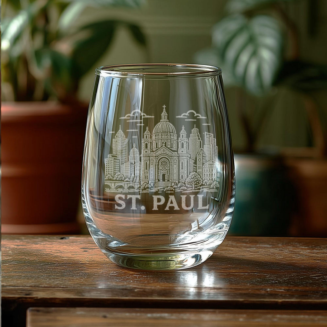 St. Paul Minnesota Engraved Glass