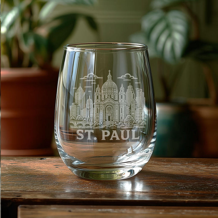 St. Paul Minnesota Engraved Glass