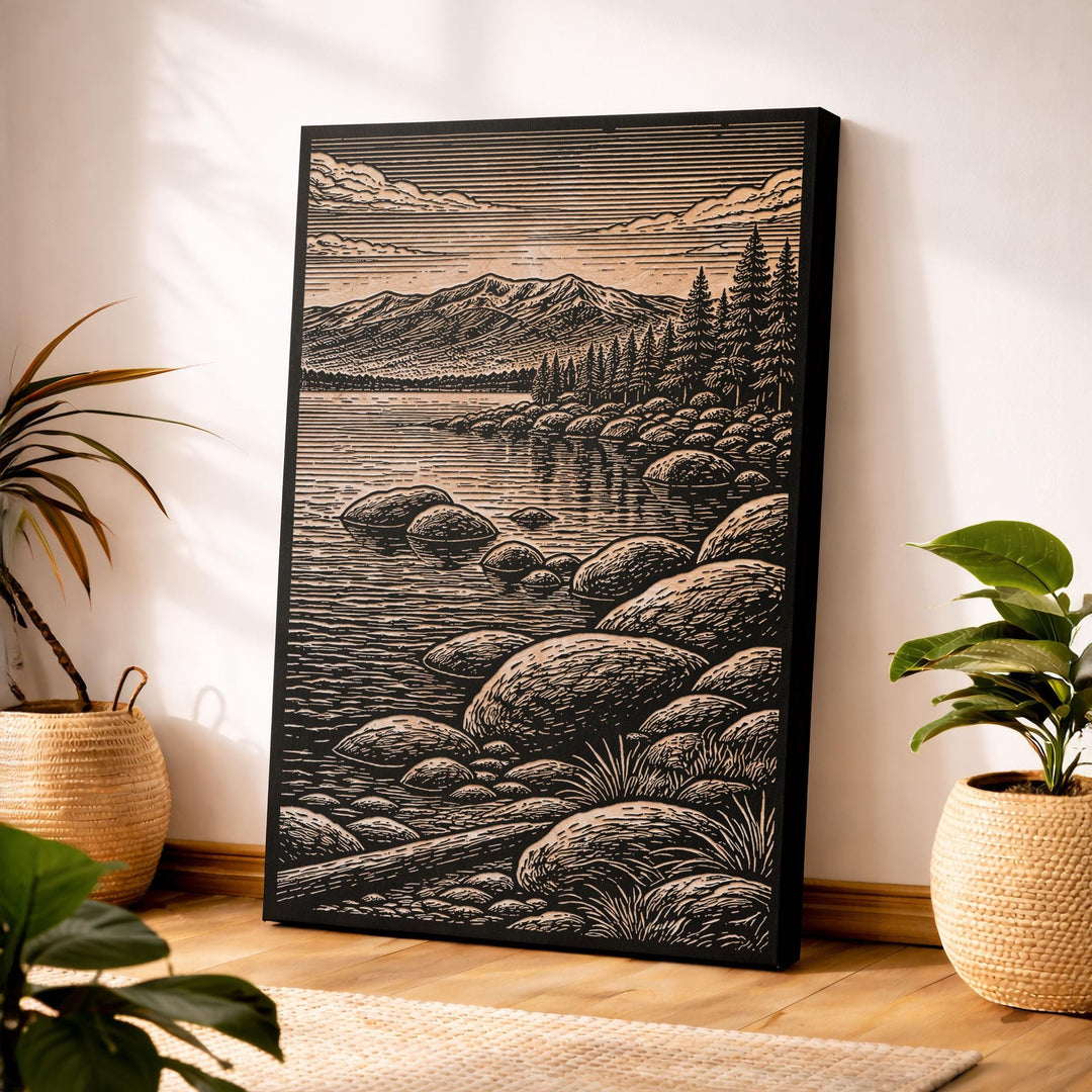 Lake Tahoe Engraved Birch Art Panel