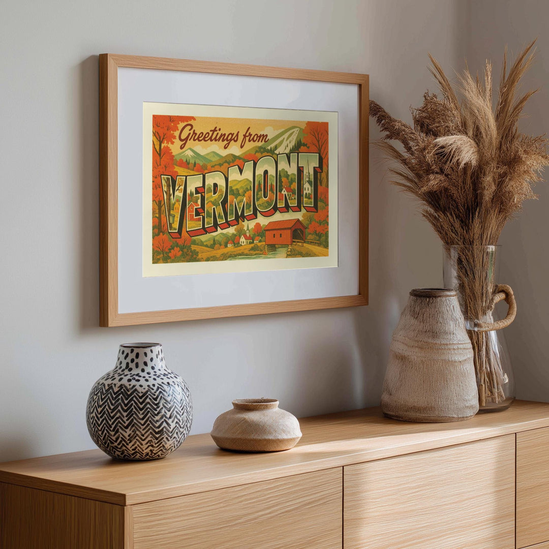 Vermont Postcard Art Print