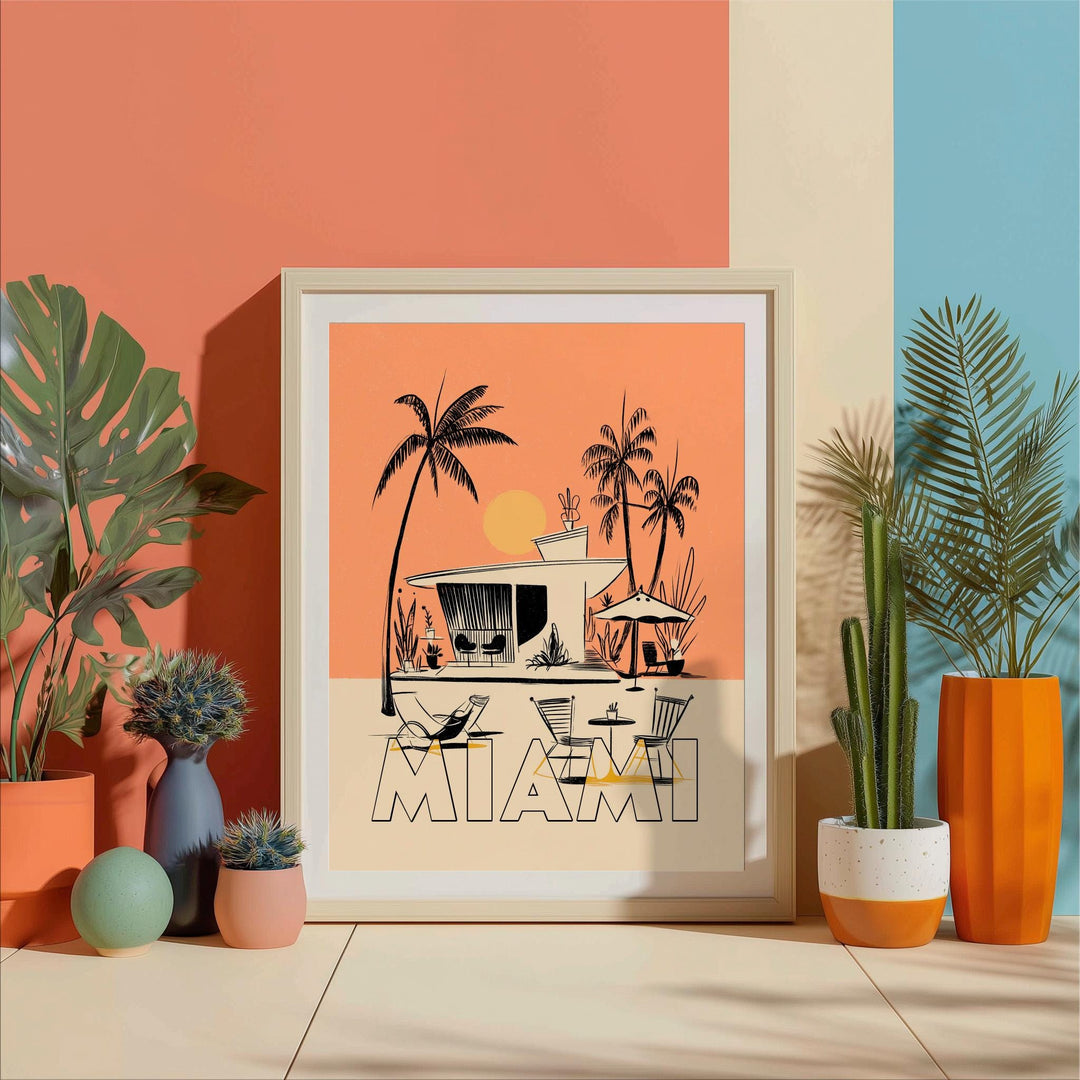 Miami, Florida Mid Century Travel Poster
