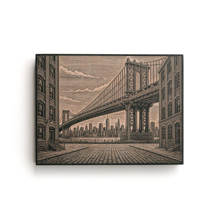 Brooklyn Bridge Engraved Birch Art Panel