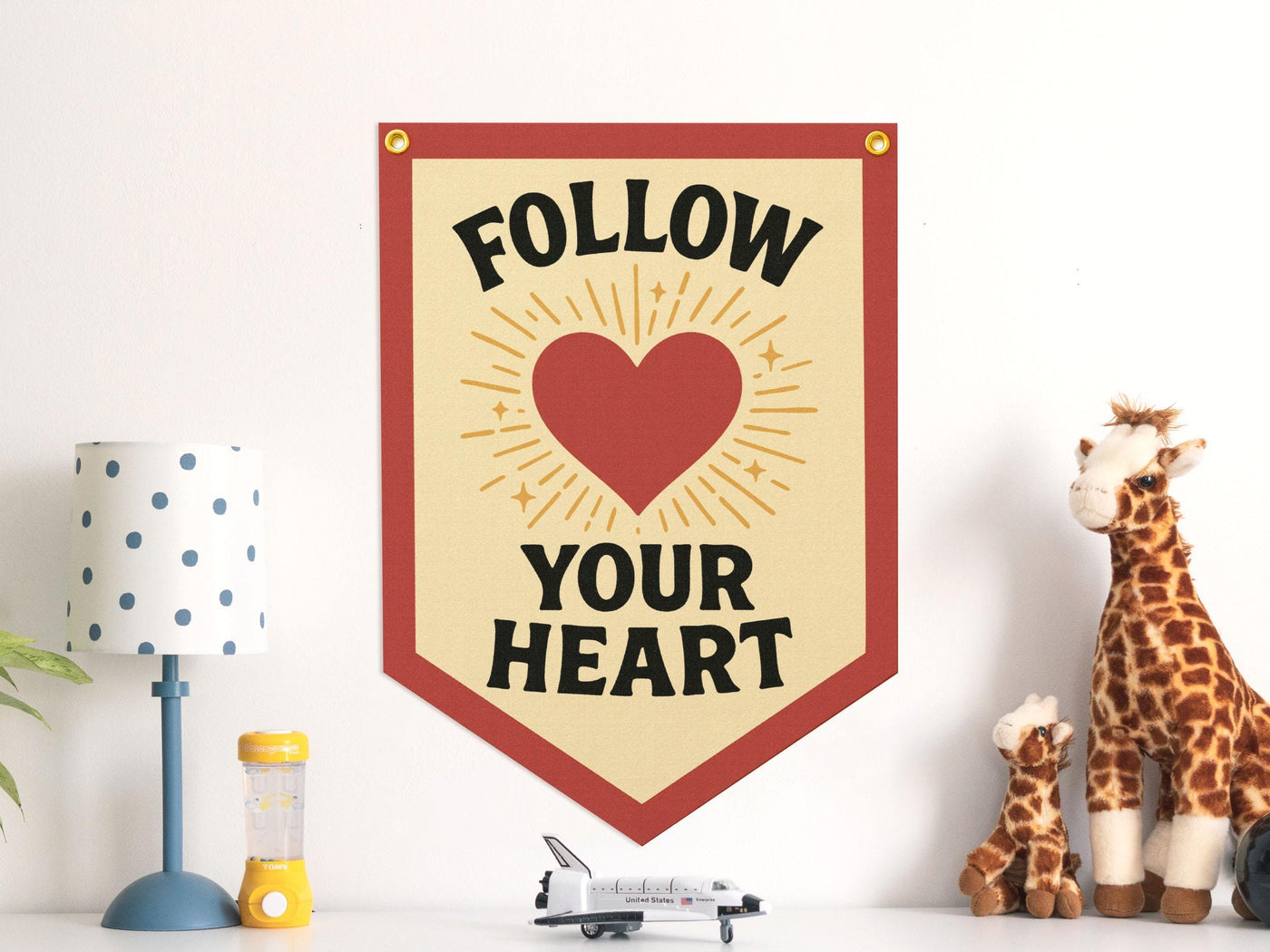 Follow Your Heart Felt Camp Flag