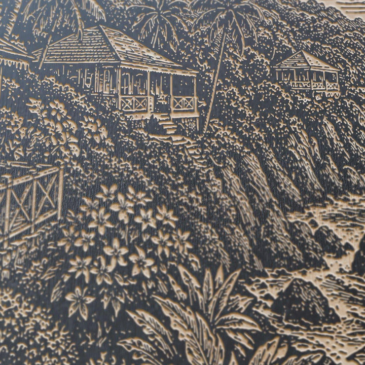 Jamaica Clifftop Coast Engraved Birch Art Panel