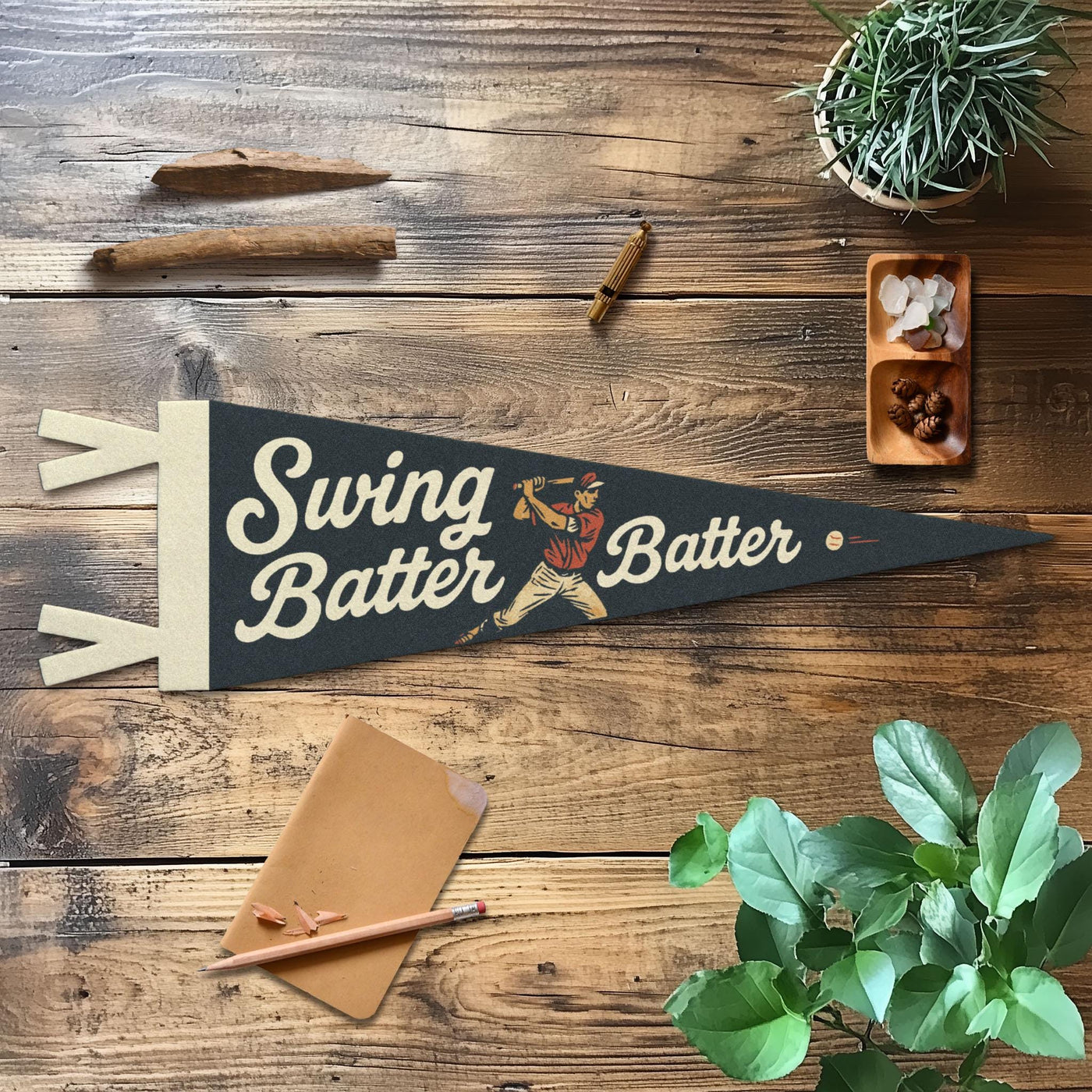 Swing Batter Batter Felt Pennant