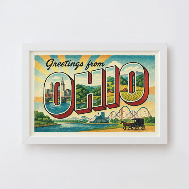 Ohio Postcard Art Print
