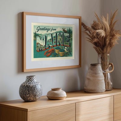 Maine Postcard Art Print