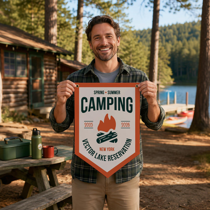 Custom logo Felt Camp Flag