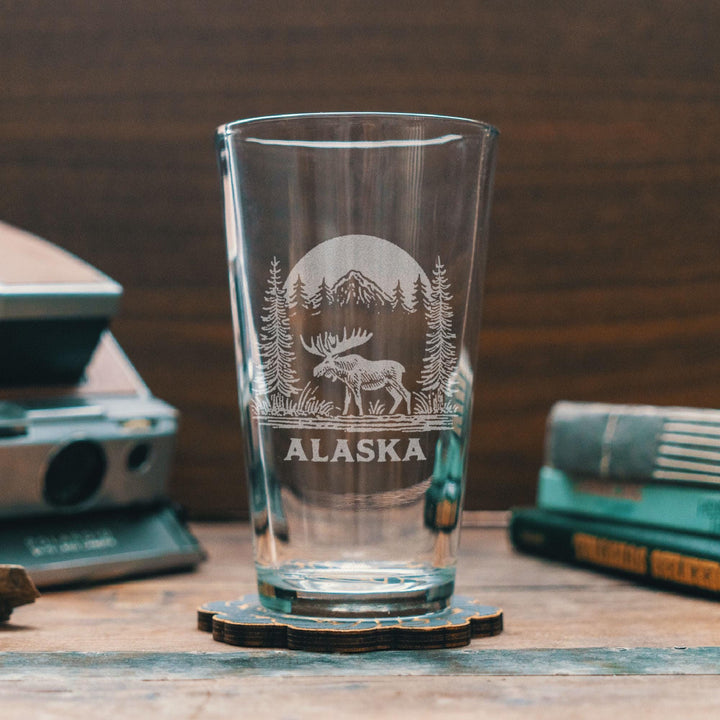 Alaska State Moose Glasses