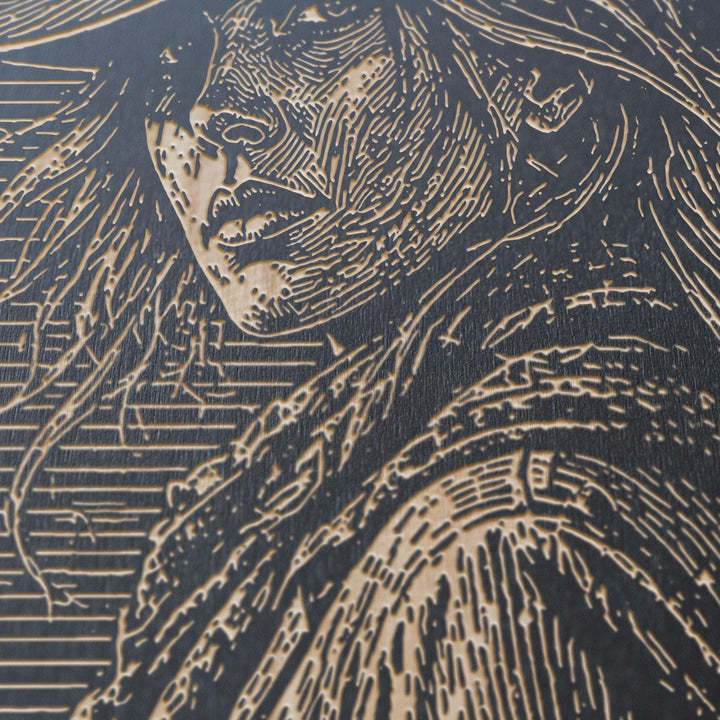 Cowgirl Engraved Illustration