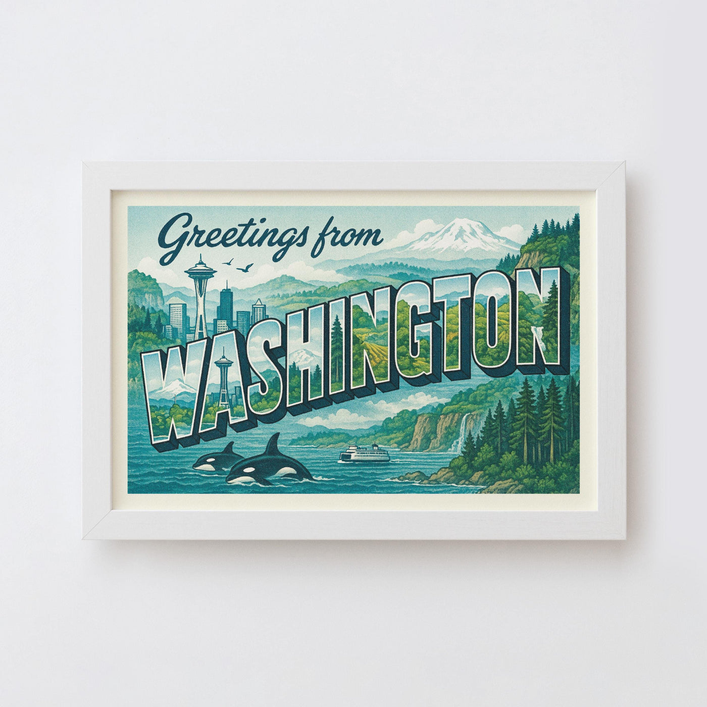 Washington Postcard Art Print