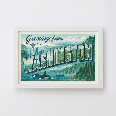 Washington Postcard Art Print