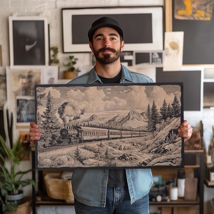 Yukon Railroad Engraved Illustration