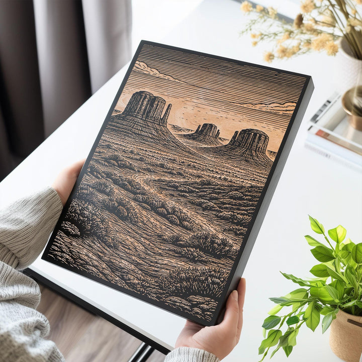 Monument Valley Engraved Birch Art Panel