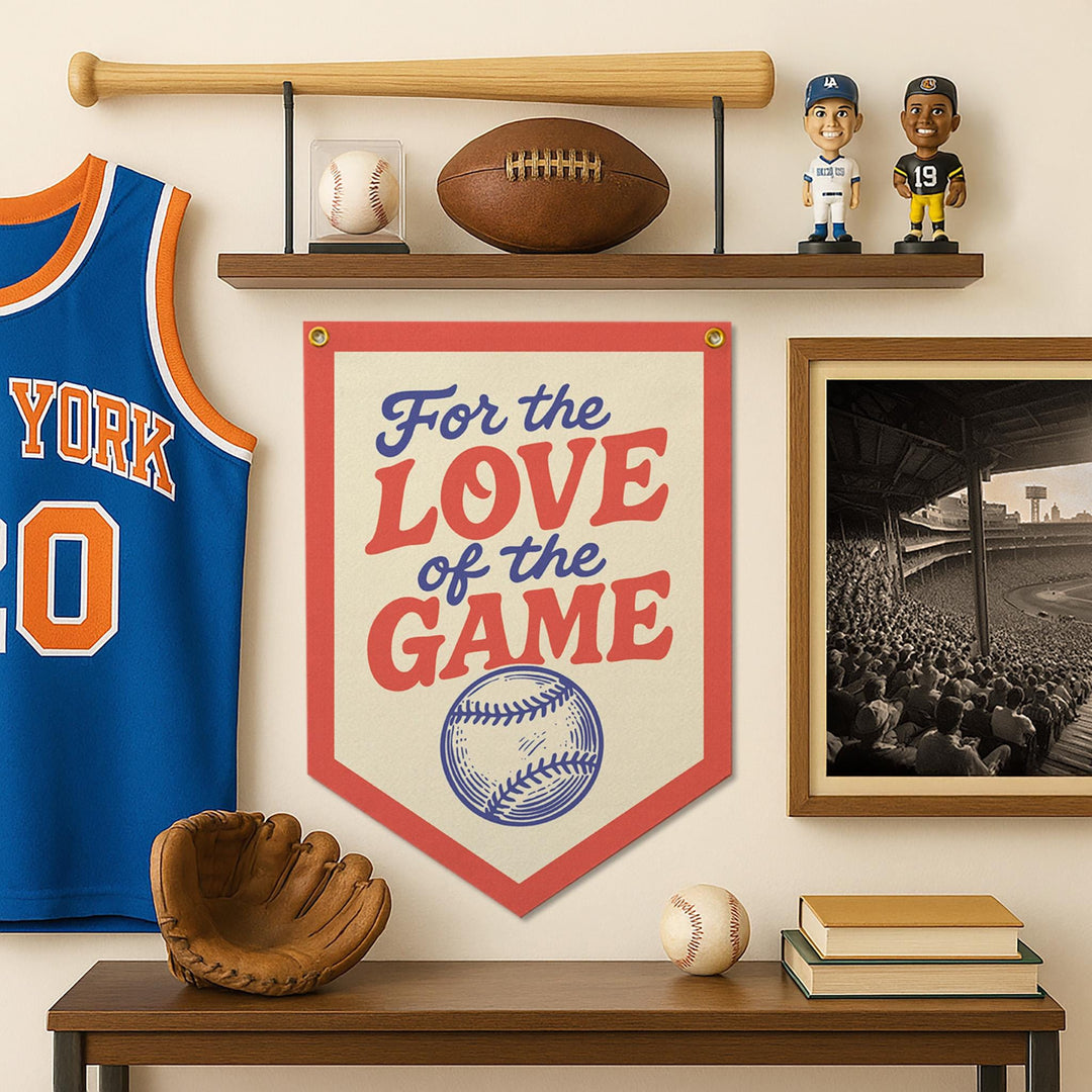 For the Love of the Game Baseball Softball Felt Camp Flag
