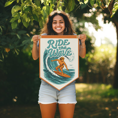Ride The Wave Felt Camp Flag