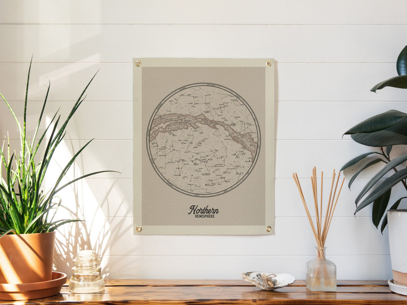 Northern Hemisphere Star Map Felt Poster Banner Print