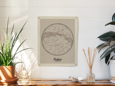 Northern Hemisphere Star Map Felt Poster Banner Print