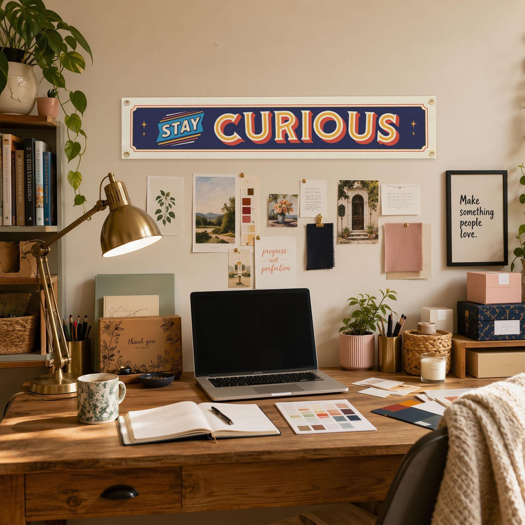 Stay Curious Felt Banner