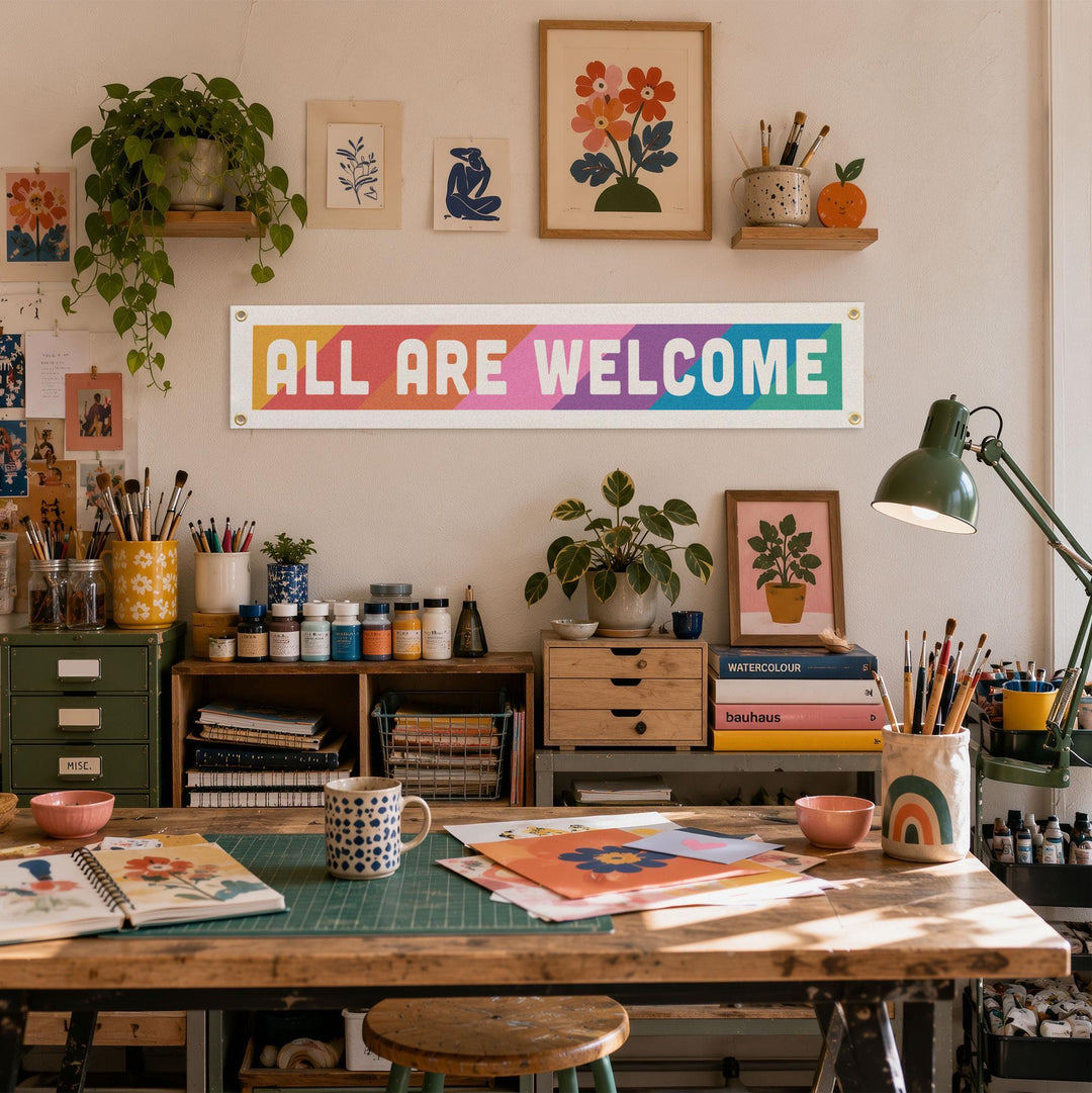All Are Welcome Felt Banner